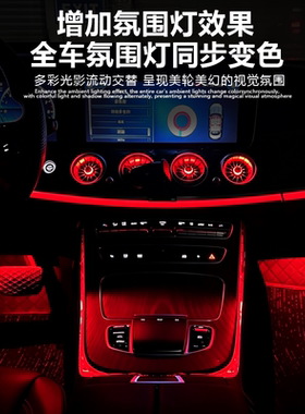 适用于奔驰213E级E200Coupe/E260/E300L中控氛围灯水晶框改装饰条