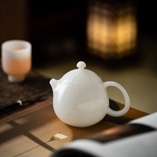 龙蛋壶冰种玉瓷家用小茶壶泡茶壶