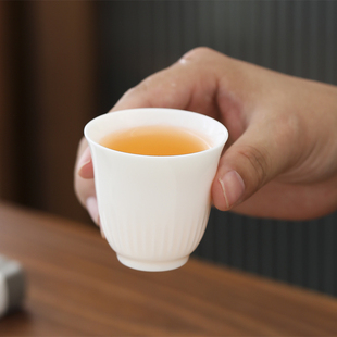 40ml天香杯小号品香杯羊脂玉白瓷茶杯功夫茶茶具家用陶瓷单杯