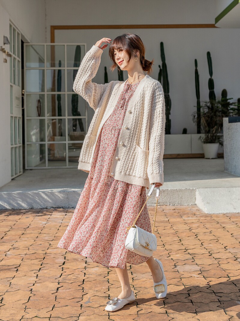 ZMA는 작고 신선합니다. 가을 인터넷 연예인 출산 가을 의류 정장 세련된 나들이 봄 가을 드레스 투피스 세트