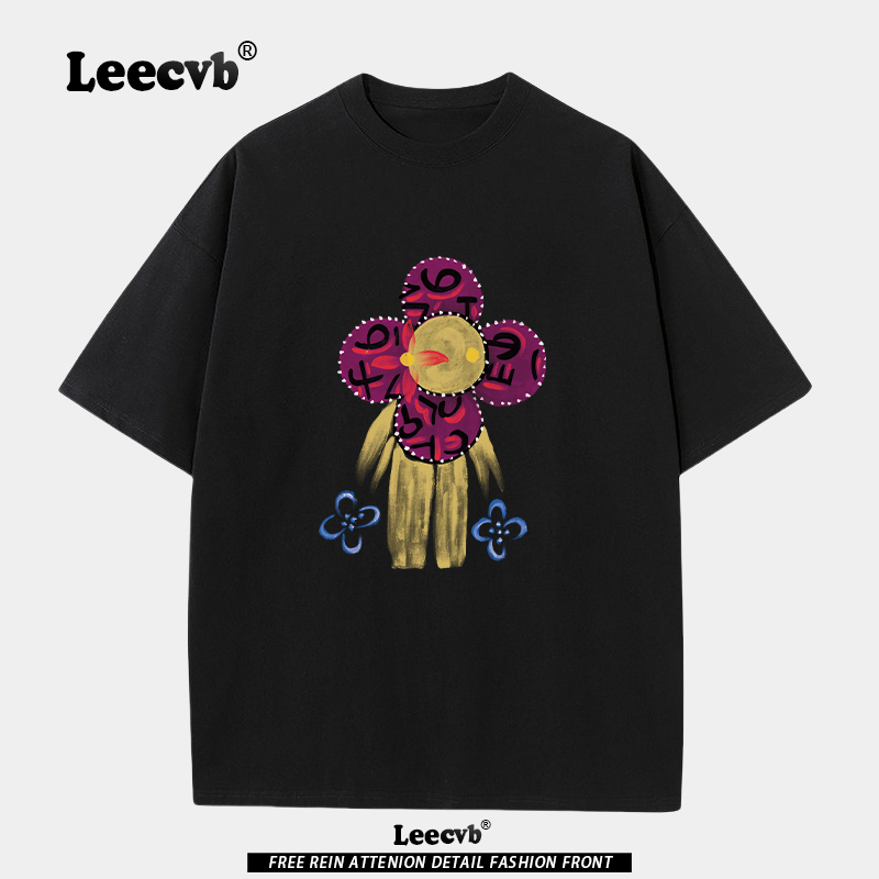 【奥莱专区】LEEcvb官方潮牌图案纯棉短袖t恤男女同款联名上衣夏