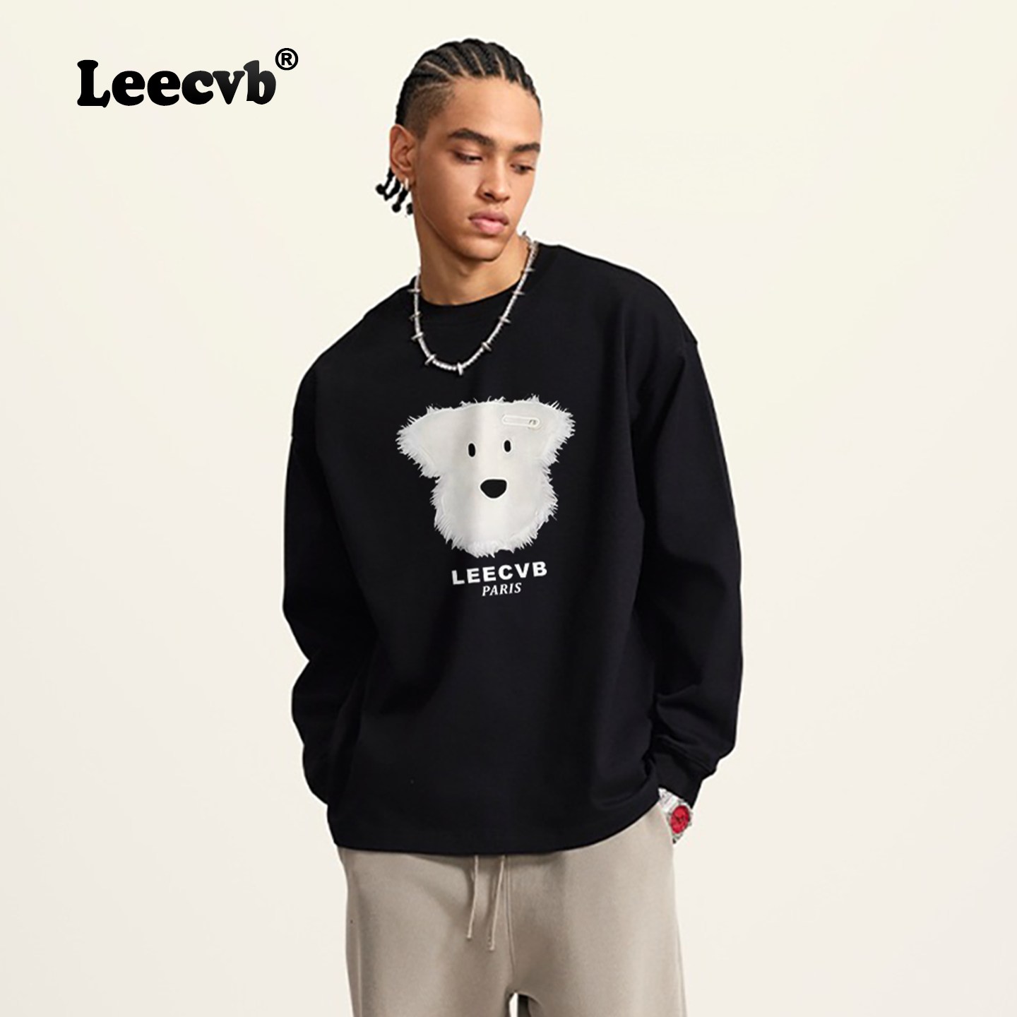 Leecvb 潮流美式长袖t恤男生2025春秋新款青少年男女同款宽松上衣