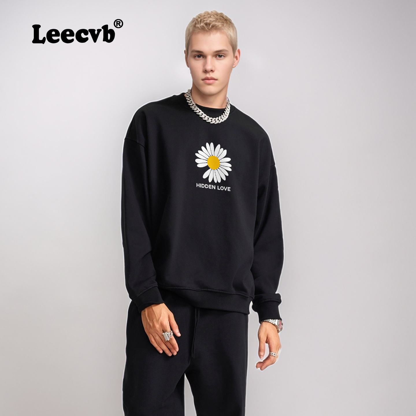 Leecvb官方联名潮牌中性美式情侣卫衣男2025新款春秋时尚打底上衣