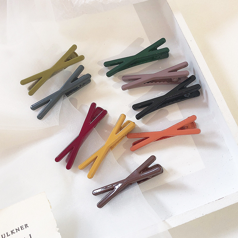 韩国头饰一字刘海糖果色小夹子
