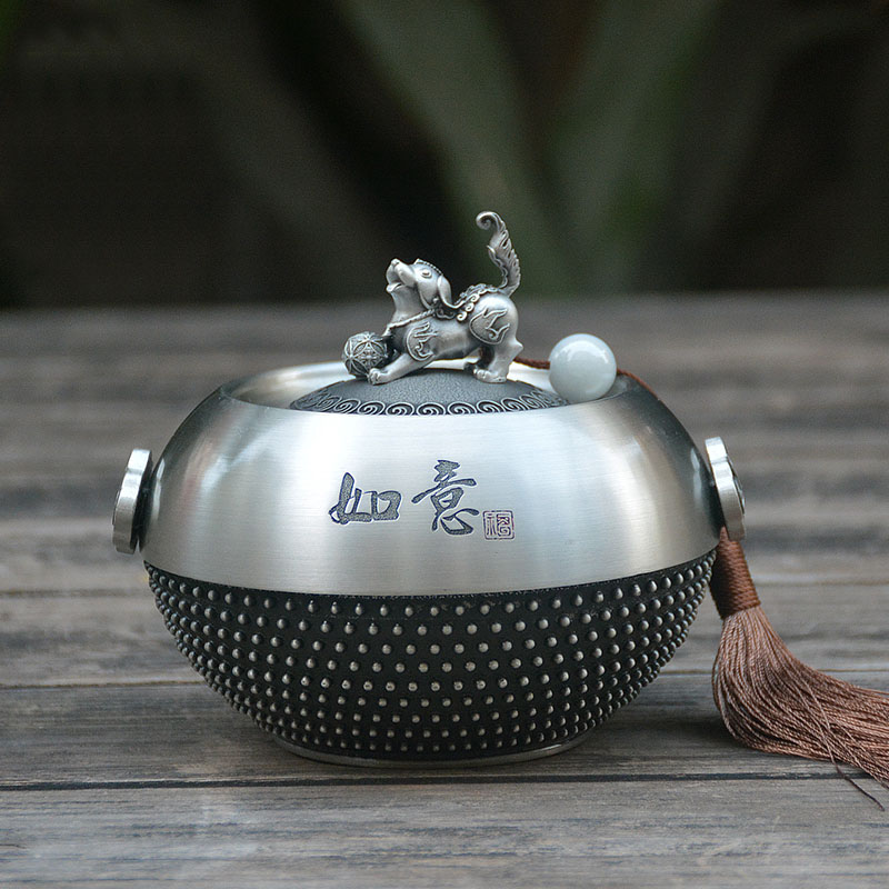 金属生肖猪茶叶罐工艺品家居摆设