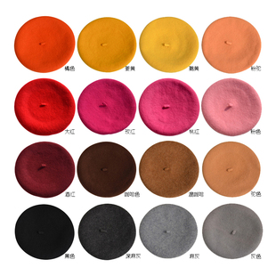 女潮ins英伦高品质羊毛贝雷帽网红时尚画家帽石原里美款复古保暖