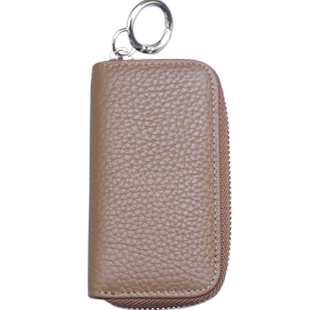 真皮锁匙包简约迷你小巧拉链带卡包二合一情侣汽车男女通用钥匙包