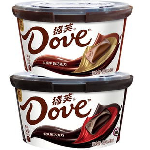 德芙丝滑牛奶香浓黑巧克力112g*2碗排块聚会休闲儿童小零食品糖果