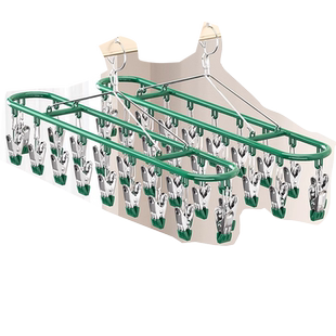 优勤袜子晾晒架带夹子家用无痕不锈钢晒袜子多功能阳台晾衣架