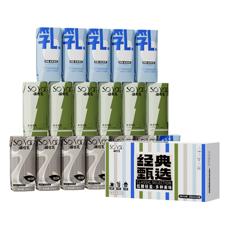 颂优乳低糖豆奶200ml×18盒