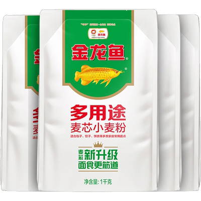 金龙鱼多用途中筋小麦粉1kg×4包