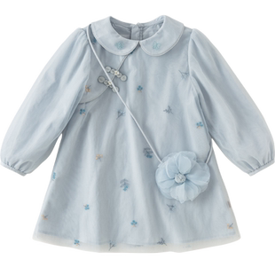 戴维贝拉儿童连衣裙2026女童中国风中大童新款春款汉服公主裙