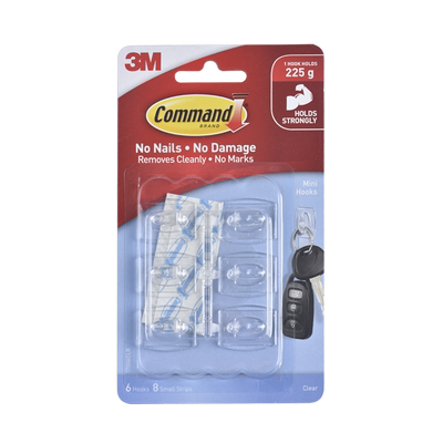 3M创意门后墙上免打孔透明挂钩
