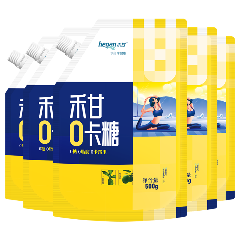 禾甘零卡糖代糖500g*5袋赤藓糖醇0糖0脂0卡无糖优于白糖代替蔗糖