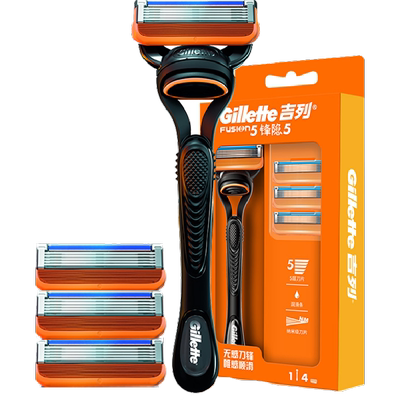 吉列手动5层刀片刮胡刀剃须刀