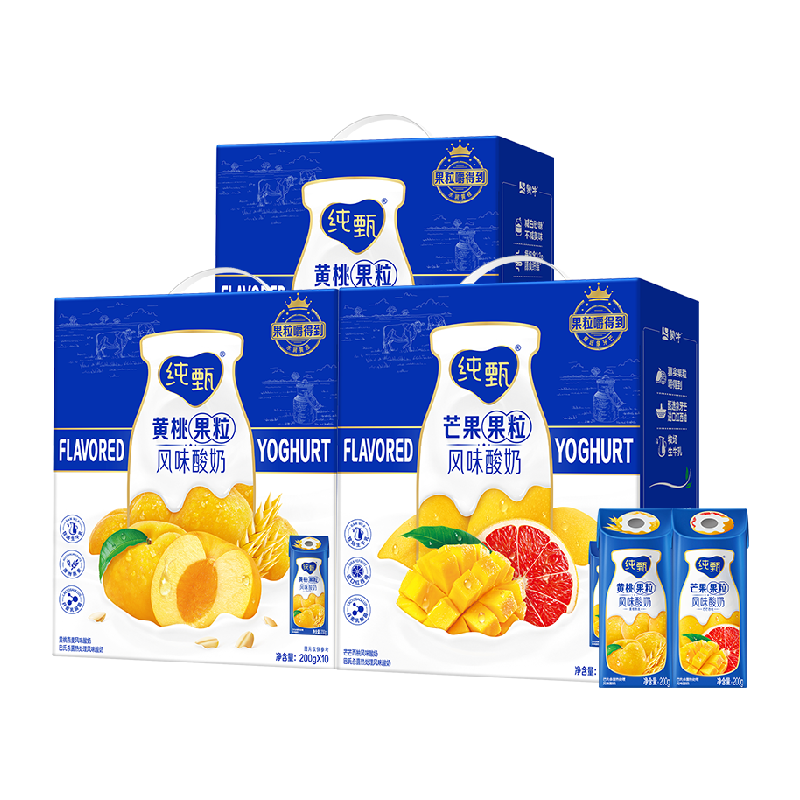 纯甄燕麦黄桃味+芒芒西柚