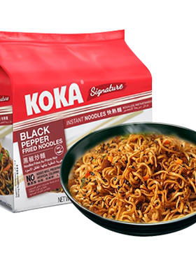 KOKA新加坡黑椒炒面香滑85g*5包