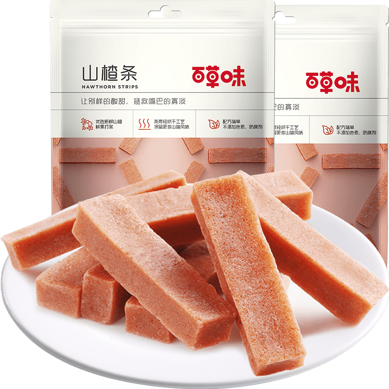 百草味山楂条果脯蜜饯228g×2包