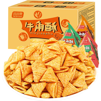 比比赞牛角酥尖角脆膨化食品
