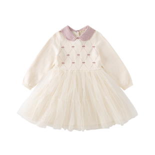 戴维贝拉女童连衣裙2026新款春款中大童网纱公主裙儿童裙子