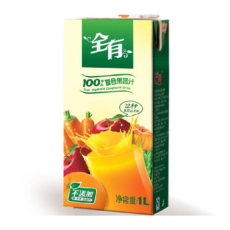 汇源 全有 100%复合果蔬汁 1L 单盒装