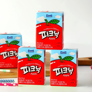 Maeil每日必口利果汁饮料苹果味200ml*24盒韩国进口Picnic小胖子