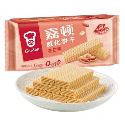 嘉顿花生味早餐糕点威化饼干