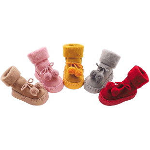 拉夏莉亚儿童地板袜宝宝防滑袜学步早教袜套加厚加绒鞋袜婴儿冬天