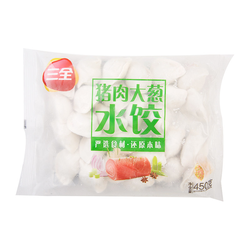 三全猪肉大葱水饺饺子饺子皮450克/袋