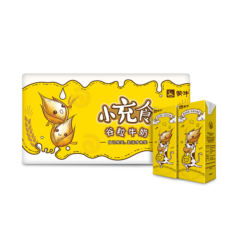 蒙牛小充食谷粒牛奶250ml*12盒小充实
