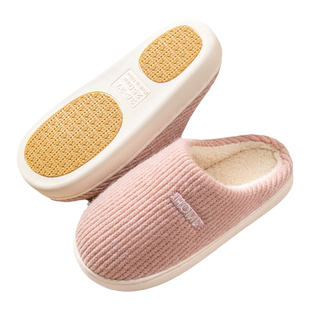 利达妮孕妇防滑棉拖鞋女士冬季室内家居加绒保暖月子鞋冬天27193