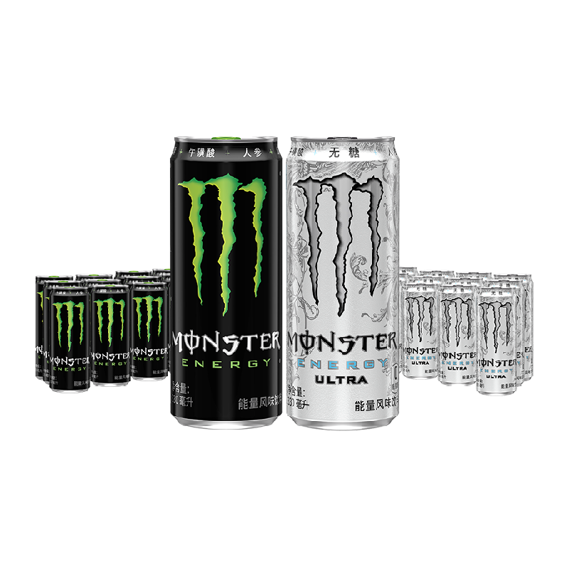 可口可乐 Monster 魔爪功能饮料原味330ml*12罐+超越330ml*12罐