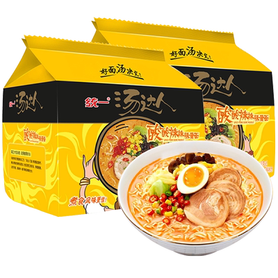统一酸酸辣辣豚骨口味拉面方便面