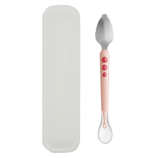 婧麒宝宝锯齿双头刮泥勺婴儿辅食餐具儿童水果挖刮泥勺子儿童工具