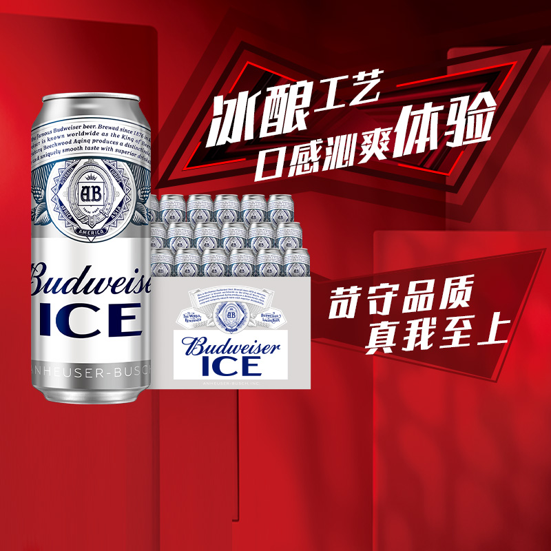 百威整箱装冰啤酒500ml×18听