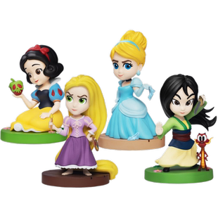 野兽王国迪士尼公主系列白雪公主花木兰Q版手办摆件礼物