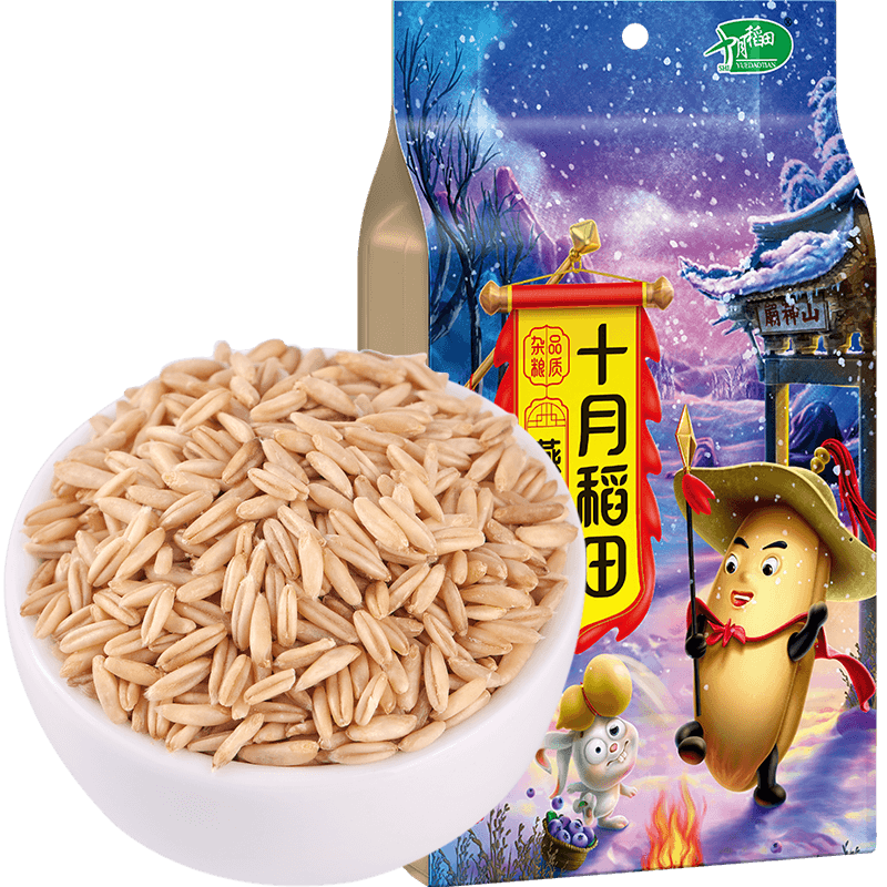 十月稻田燕麦米五谷杂粮饭保留胚芽燕麦粥粗粮粥伴米饭伴侣杂粮粥