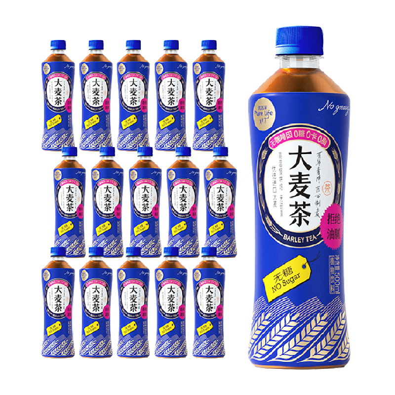 优活家无糖大麦茶500ml*15瓶/箱
