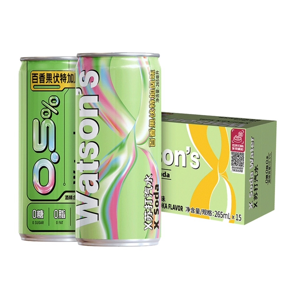 屈臣氏百香果伏特加风味苏打汽水