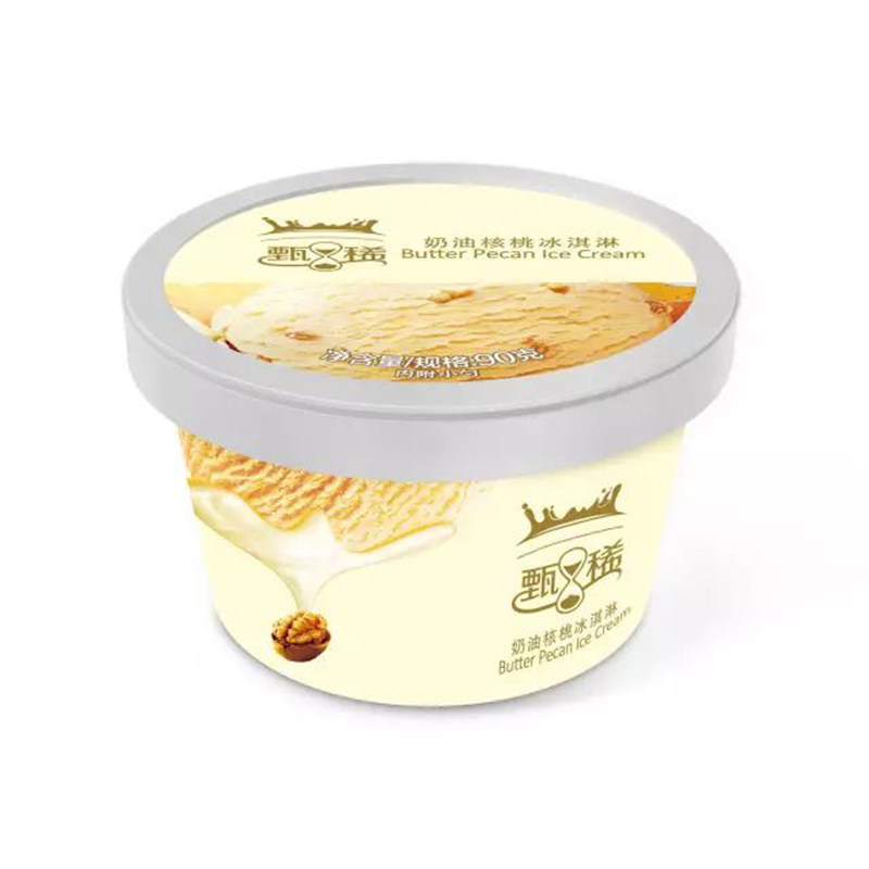 伊利甄稀奶油核桃冰淇淋细腻口感图片
