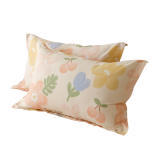 洁丽雅全棉枕套印花纯棉四季男女单双人枕头套100全棉枕芯内胆套