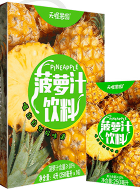 天喔果园菠萝汁解暑250ml*16盒