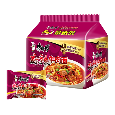 康师傅劲道爽滑麻辣牛肉面