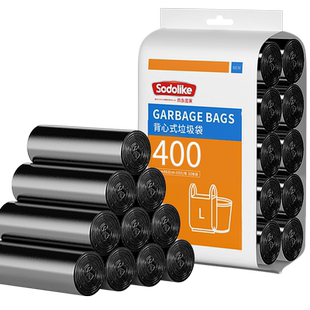 sodolike手提背心式垃圾袋家用清洁厨房客厅塑料袋加大加厚400只