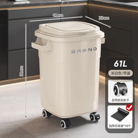 Kitchen trash can, 2026 new model, high appearance level, lid-specific, no bending required, movable, large-capacity sanitary bucket thumbnail 6