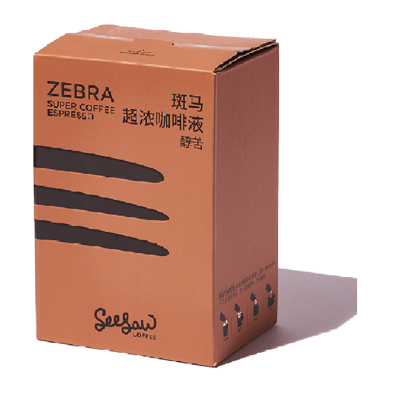 Seesaw斑马超浓咖啡液美式浓缩冷萃液醇厚纯苦味咖啡33ml*6条