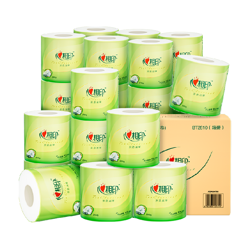 【下拉享优惠】心相印茶语有芯卷纸卫生纸加厚厕纸家用卷筒纸手纸