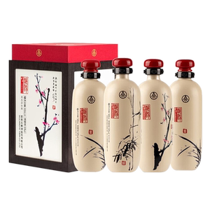 五粮液股份酿神梅兰竹菊50度500ml*4瓶固态法浓香型白酒 文创收藏