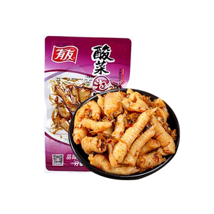 有友酸菜味泡椒凤爪即食鸡爪重庆风味办公室休闲解馋夜宵零食
