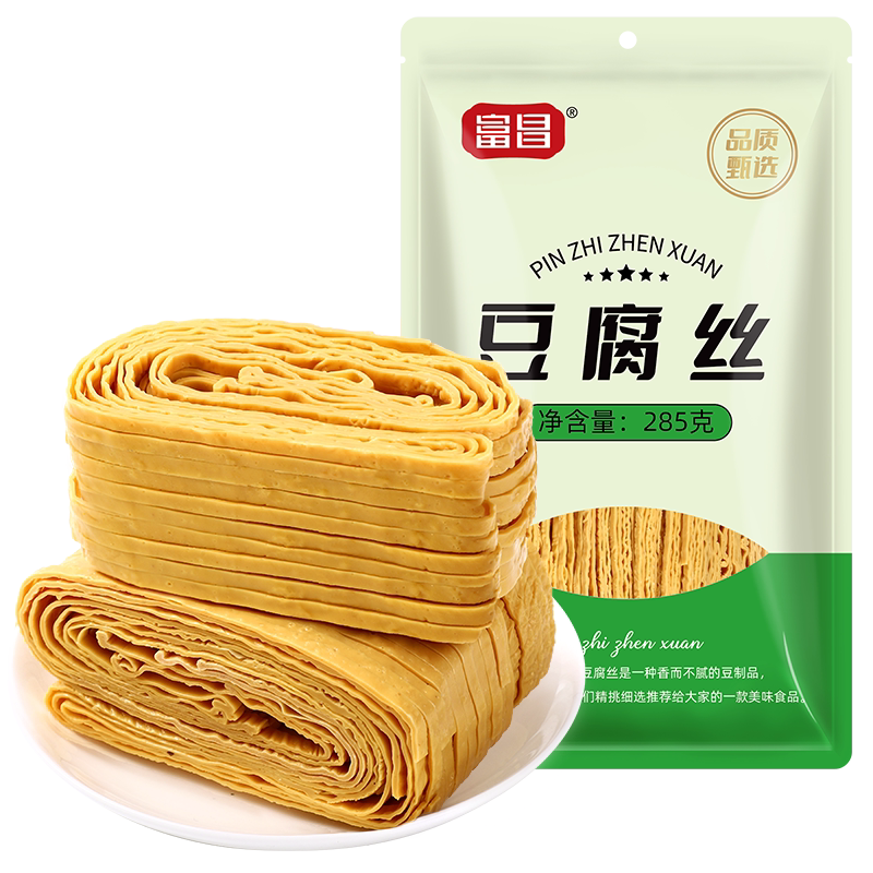 富昌云丝豆腐丝干货285g凉拌火锅食材干豆腐皮豆皮腐竹丝千张丝